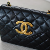 Vintage Chanel Black Lambskin Mini Envelope Flap with 24k Gold Hardware