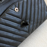 Chanel So Black Chevron Lambskin Medium Classic Flap with So Black Hardware