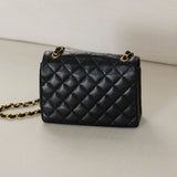 Vintage Chanel Black Lambskin Mini Envelope Flap with 24k Gold Hardware