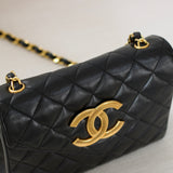 Vintage Chanel Black Lambskin Mini Envelope Flap with 24k Gold Hardware