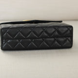 Vintage Chanel Black Lambskin Mini Envelope Flap with 24k Gold Hardware