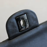 Chanel So Black Chevron Lambskin Medium Classic Flap with So Black Hardware