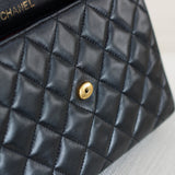 Vintage Chanel Black Lambskin Mini Envelope Flap with 24k Gold Hardware