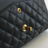 Vintage Chanel Black Caviar Medium Classic Flap with 24k Gold Hardware