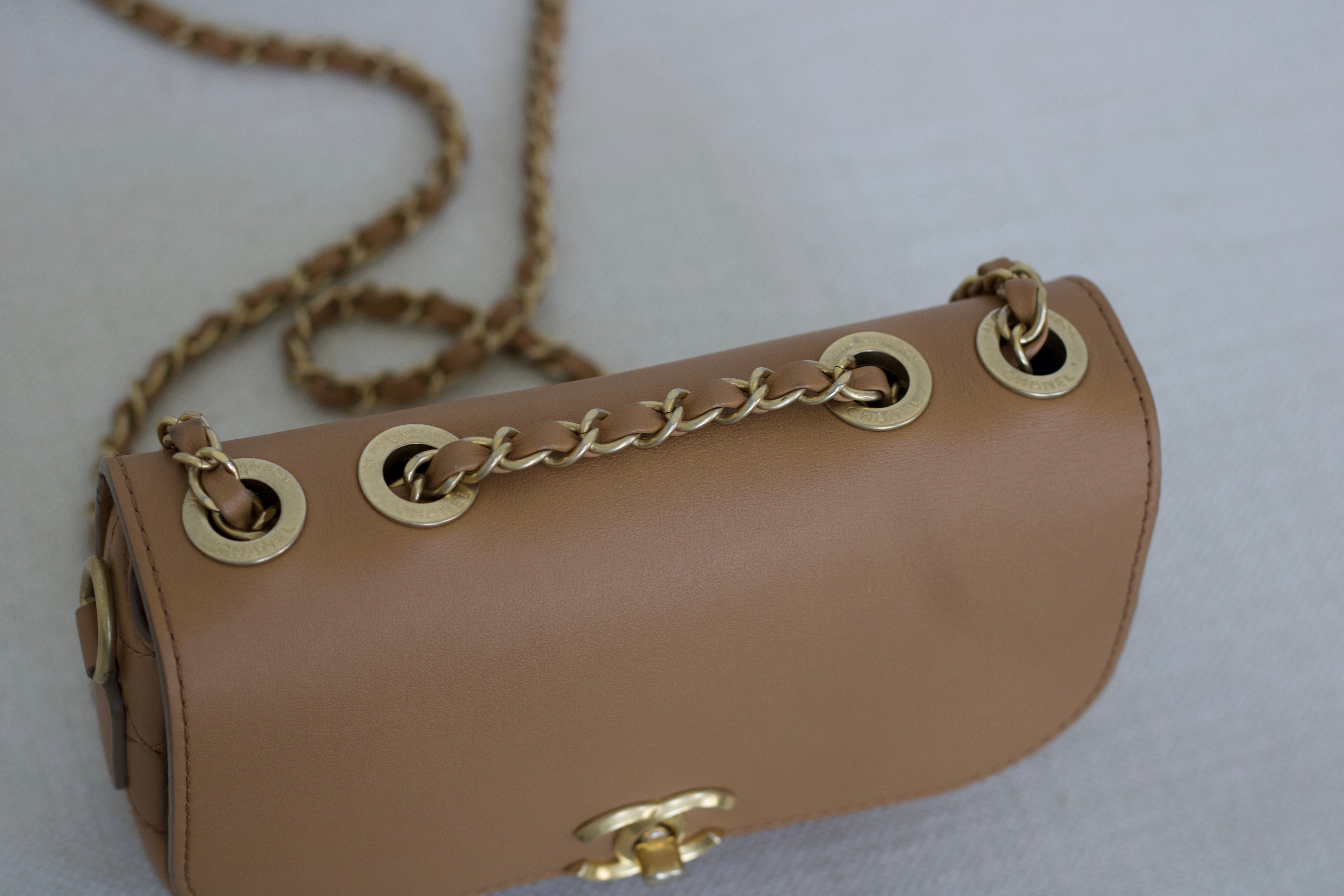 Chanel 19K Caramel Calfskin Multi Pouching Flap with Coin Purse