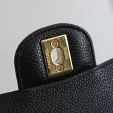 Chanel Black Caviar Small Classic Flap with Gold Hardware