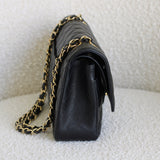 Vintage Black Caviar Medium Classic Flap with 24k Gold Hardware