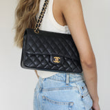 Vintage Chanel Black Caviar Medium Classic Flap with 24k Gold Hardware