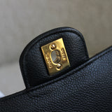 Vintage Black Caviar Medium Classic Flap with 24k Gold Hardware