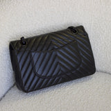 Chanel So Black Chevron Lambskin Medium Classic Flap with So Black Hardware