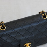 Vintage Chanel Black Lambskin Small Classic Flap with 24k Gold Hardware