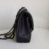 Chanel So Black Chevron Lambskin Medium Classic Flap with So Black Hardware