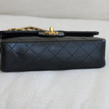 Vintage Chanel Black Lambskin Small Classic Flap with 24k Gold Hardware