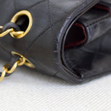 Vintage Chanel Black Lambskin Medium Classic Flap with 24k Gold Hardware