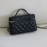 Chanel Black Caviar Slim Vanity Top Handle with Light Gold Hardware