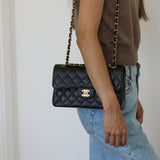 Chanel Black Caviar Small Classic Flap with Gold Hardware