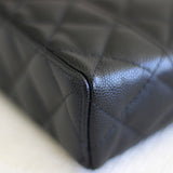 Chanel Black Caviar Slim Vanity Top Handle with Light Gold Hardware