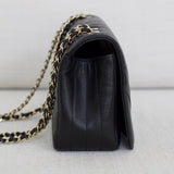 Chanel Black Chevron Calfskin Mini Statement Flap with Light Gold Hardware