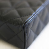Chanel Black Caviar Slim Vanity Top Handle with Light Gold Hardware