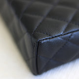 Chanel Black Caviar Slim Vanity Top Handle with Light Gold Hardware