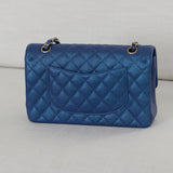 Chanel Iridescent Blue Caviar Medium Classic Flap with Light Gold Hardware