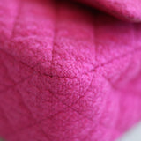 Chanel Fuchsia Pink Tweed Medium Classic Flap with Light Gold Hardware