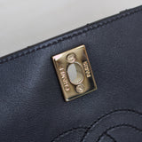Chanel Black Chevron Calfskin Mini Statement Flap with Light Gold Hardware
