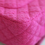 Chanel Fuchsia Pink Tweed Medium Classic Flap with Light Gold Hardware