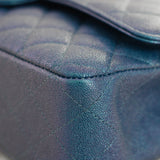 Chanel Iridescent Blue Caviar Medium Classic Flap with Light Gold Hardware