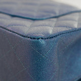 Chanel Iridescent Blue Caviar Medium Classic Flap with Light Gold Hardware