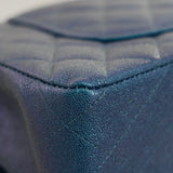 Chanel Iridescent Blue Caviar Medium Classic Flap with Light Gold Hardware