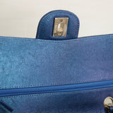 Chanel Iridescent Blue Caviar Medium Classic Flap with Light Gold Hardware