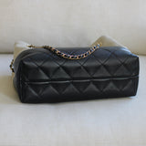 Chanel 26S Beige & Black Small Coco Base Shopping Tote with Gold Hardware