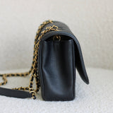 Chanel Black Caviar Small Filigree Flap with Aged Gold Hardware