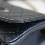 Chanel Black Caviar Small Filigree Flap with Aged Gold Hardware
