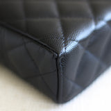Chanel Black Caviar Slim Vanity Top Handle with Light Gold Hardware