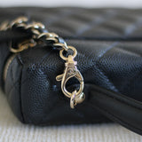 Chanel Black Caviar Slim Vanity Top Handle with Light Gold Hardware