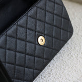 Chanel Black Caviar Small Filigree Flap with Aged Gold Hardware