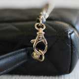 Chanel Black Caviar Slim Vanity Top Handle with Light Gold Hardware