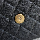 Chanel Black Caviar Small Filigree Flap with Aged Gold Hardware