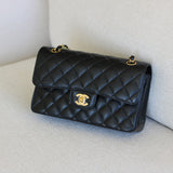 Chanel Black Caviar Small Classic Flap with Gold Hardware
