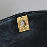 Vintage Chanel Black Lambskin Small Diana with 24k Gold Hardware