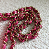 Chanel Fuchsia Pink Tweed Medium Classic Flap with Light Gold Hardware