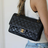 Vintage Chanel Black Caviar Medium Classic Flap with 24k Gold Hardware