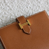 Hermès Gold Epsom Bearn Compact Wallet