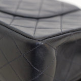 Vintage Chanel Black Lambskin Medium Classic Flap with 24k Gold Hardware