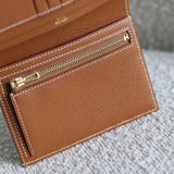 Hermès Gold Epsom Bearn Compact Wallet
