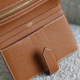 Hermès Gold Epsom Bearn Compact Wallet