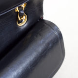 Vintage Chanel Black Lambskin Medium Classic Flap with 24k Gold Hardware