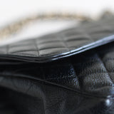 Vintage Chanel Black Caviar Medium Classic Flap with 24k Gold Hardware